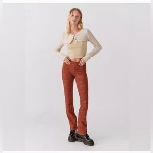 Urban Outfitters knit stretch ribbed polyester straight leg pull-on pants